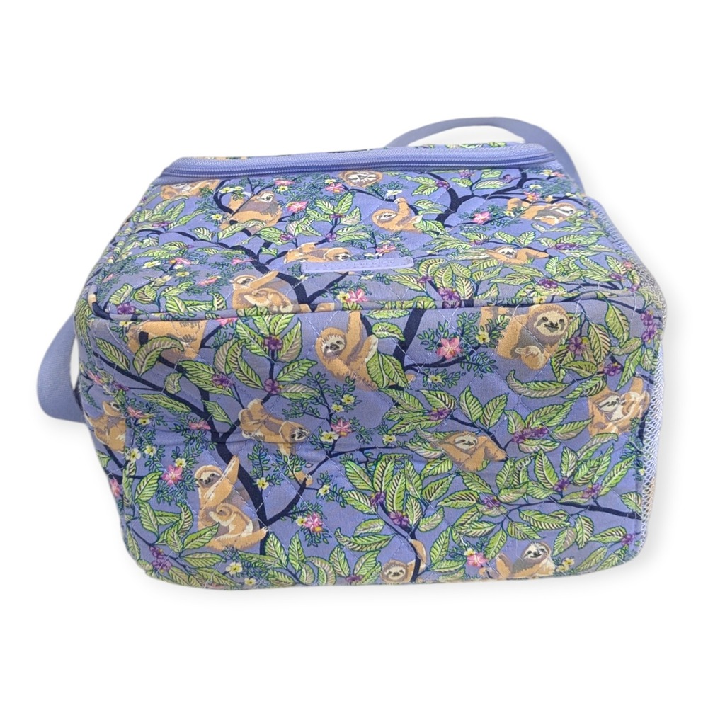 Vera Bradley Sloth Quilted Insulated Lunch Cooler Bag Purple Adjustable Strap - Picture 8 of 8